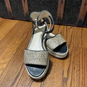 Vince Camuto leopard espadrille sandals